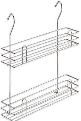 Полка для специй на рейлинг двухъярусная хром